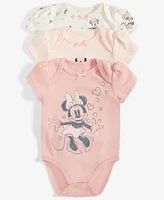 Disney Baby Girls Minnie Mouse Bodysuits, Pack of 3