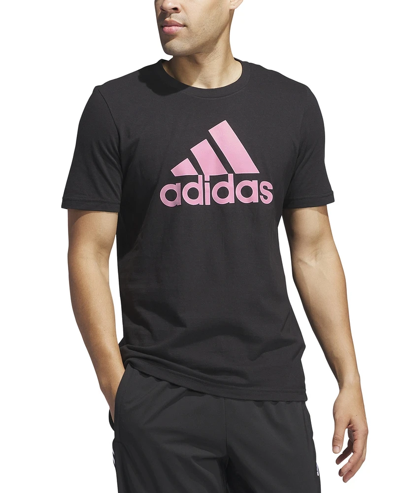 adidas Men's Essentials Single Jersey Big Logo Short Sleeve Crewneck T-Shirt