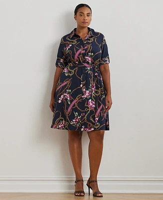 Lauren Ralph Plus Printed Shirtdress