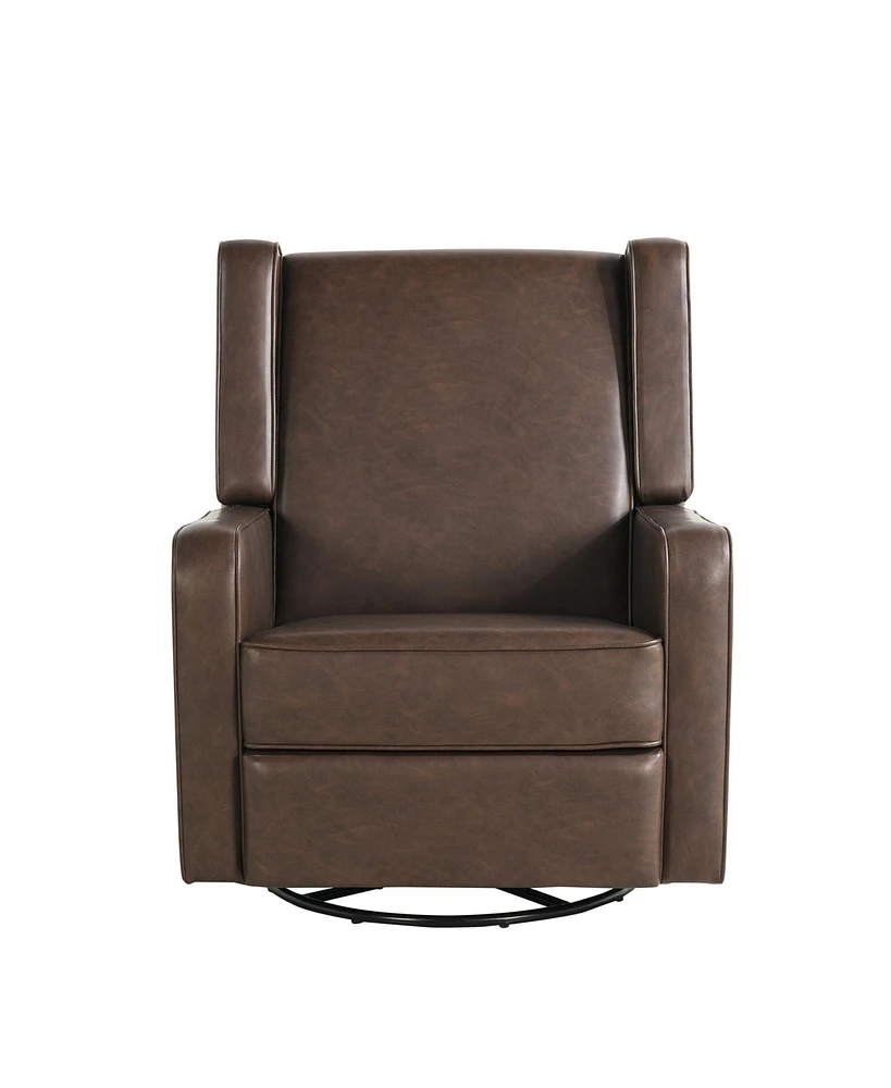 Relax A Lounger 31.8"W Leather Ellicott Swivel Rocker Recliner