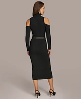 Donna Karan New York Petite Cold-Shoulder Sweater Dress