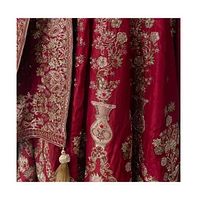 Raas Women's Red Hand Embroidered Bridal Lehenga Choli Set