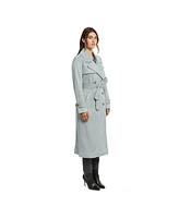 Ellen Tracy Women's Suede Double Breasted Trench