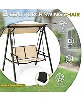 Vebreda 2 Person Patio Swing with Weather Resistant Glider and Adjustable Canopy