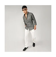 Campus Sutra Men's Olive Green Embroidered One-Lined Shirt