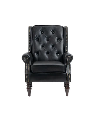 Mondawe Camel Wood Frame Armchair, Modern Accent Chair Lounge For Living Room