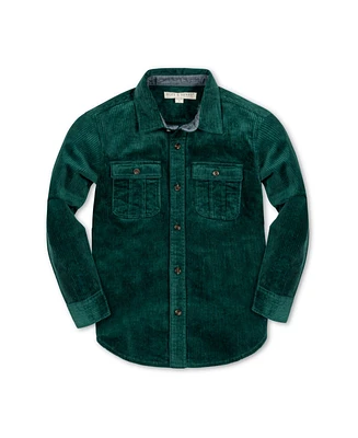 Hope & Henry Boys Long Sleeve Corduroy Button Down Shirt with Flap Pockets