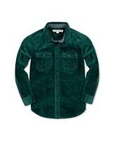 Hope & Henry Boys Long Sleeve Corduroy Button Down Shirt with Flap Pockets