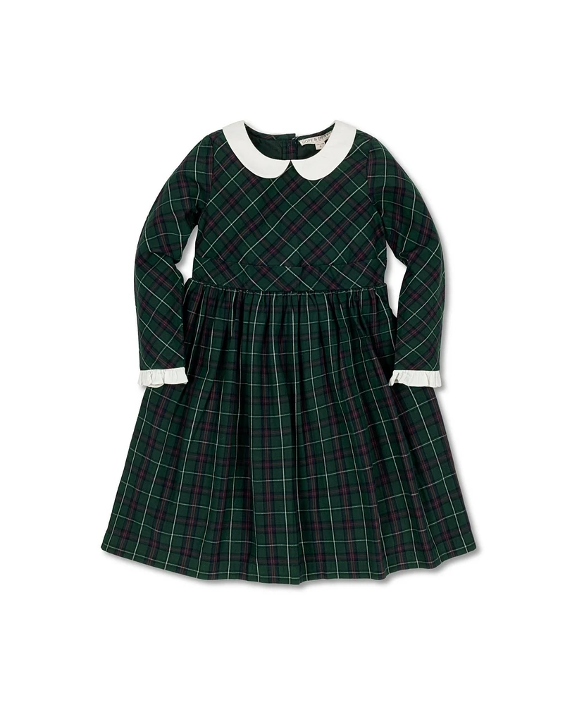 Hope & Henry Toddler Girls Organic Long Sleeve Peter Pan Collar Ruffle Cuff Party Dress