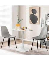 32 Inch Round Outdoor Patio Dining Table with Mdf Top