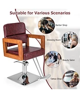Sugift Hydraulic Barber Chair Salon Chair for Hair Stylist with 360 Degrees Swivel