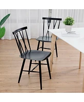 Set of 2 Modern Dining Chairs with Backrest