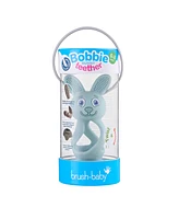 Brush-Baby Bobbie Bunny Baby Teether Toy Eucalyptus Green | Twist & Bounce Teething Toy