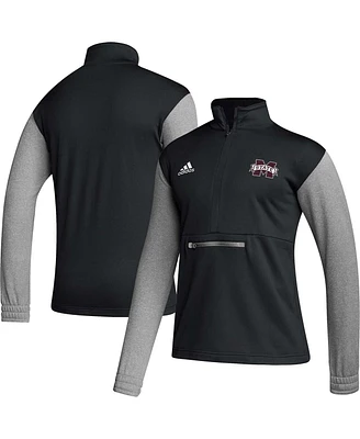 Adidas Men's Black Mississippi State Bulldogs Sideline Aeroready Half-Zip Top