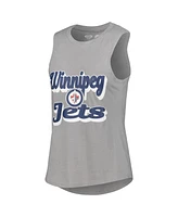 Concepts Sport Women's Heather Gray/Heather Navy Winnipeg Jets Meter Muscle Tank Top Pants Sleep Set