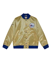 Mitchell & Ness Men's Gold Philadelphia 76ers Hardwood Classics Fashion Lightweight Satin Full-Snap Jacket