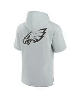 Fanatics Men's and Women's Gray Philadelphia Eagles Elements Super Soft Fleece Short Sleeve Pullover Hoodie