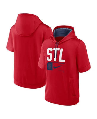 Nike Men's Red St. Louis Cardinals Tri Code Lockup Short Sleeve Pullover Hoodie