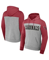 Fanatics Men's Heather Gray Arizona Cardinals Color Blocked Pullover Hoodie