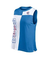 Fanatics Women's Royal/White Chicago Cubs Color-Block Tank Top