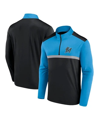 Fanatics Men's Black Miami Marlins Unstoppable Quarter-Zip Top