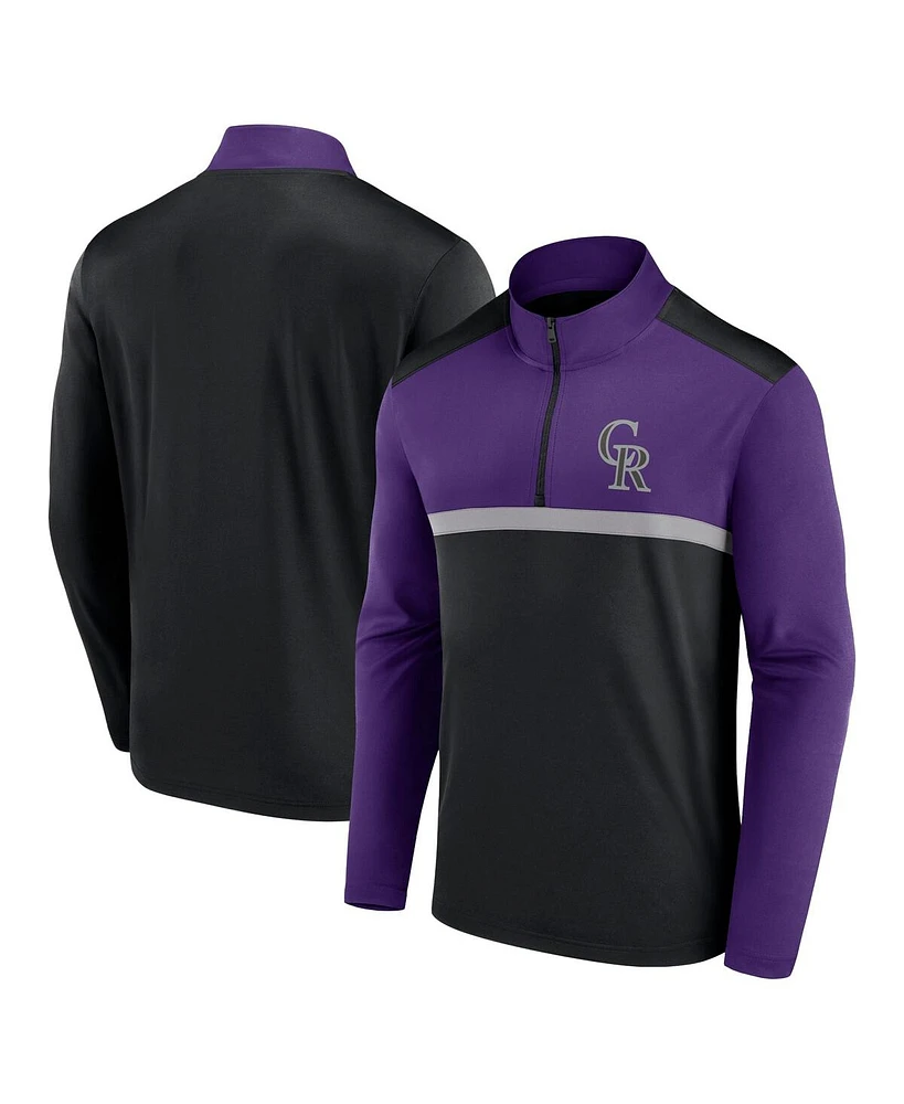 Fanatics Men's Black Colorado Rockies Unstoppable Quarter-Zip Top