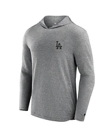 Fanatics Men's Gray Los Angeles Dodgers Front Office Tech Lightweight Hoodie T-Shirt