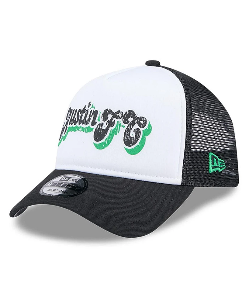 New Era Women's White/Black Austin Fc Throwback A-Frame Trucker 9FORTY Snapback Hat