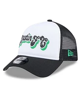 New Era Women's White/Black Austin Fc Throwback A-Frame Trucker 9FORTY Snapback Hat