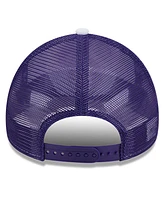 New Era Men's White/Purple Phoenix Suns Court Sport Foam A-Frame 9FORTY Adjustable Trucker Hat