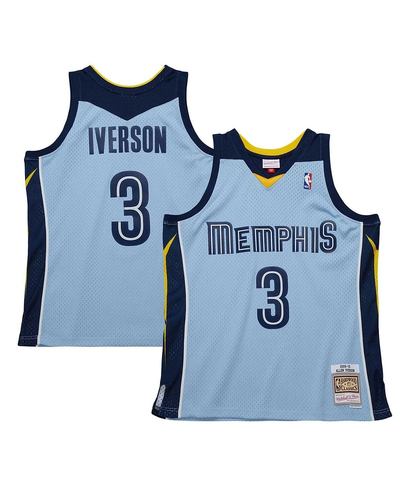 Mitchell & Ness Men's Allen Iverson Light Blue Memphis Grizzlies 2009/10 Hardwood Classics Swingman Jersey