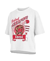 Pressbox Women's White Maryland Terrapins Rock Roll Slub T-Shirt