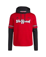 Adidas Men's Red Nc State Wolfpack Pullover Baseball Jersey Hoodie