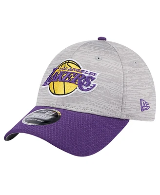 New Era Men's Heather Gray/Purple Los Angeles Lakers Active Digi-Tech Two-Tone 9FORTY Adjustable Hat