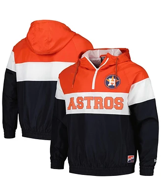 New Era Men's Orange Houston Astros Ripstop Raglan Quarter-Zip Hoodie Windbreaker Jacket