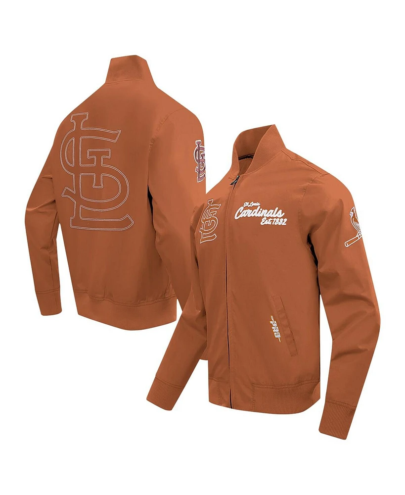 Pro Standard Men's Brown St. Louis Cardinals Paint The City Twill Full-Zip Jacket