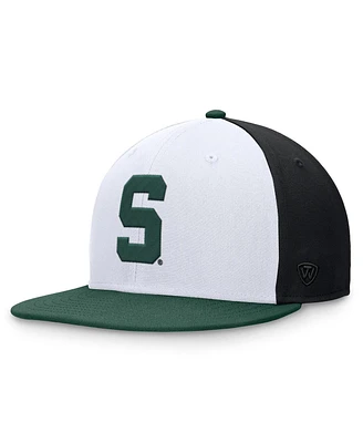 Top of the World Men's White/Green Michigan State Spartans Tri-Tone Heritage Collector Fitted Hat