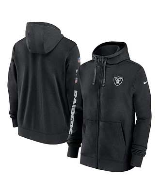 Nike Men's Las Vegas Raiders 2024 Sideline Club Full-Zip Hoodie