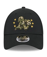 New Era Big Boys and Girls Black Oakland Athletics 2024 Armed Forces Day 9FORTY Adjustable Hat