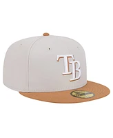 New Era Men's Khaki/Brown Tampa Bay Rays Two-Tone Color Pack 59FIFTY Fitted Hat