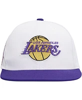 Mitchell & Ness Men's White Los Angeles Lakers Soul Logo Shine 2-Tone Snapback Hat