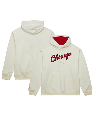 Mitchell & Ness Men's Cream Chicago Bulls Hardwood Classics Vintage Pullover Hoodie