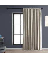 Half Price Drapes Light Beige Extra Wide Performance Linen Hotel Blackout Curtain