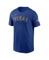 Nike Men's Jacob deGrom Royal Texas Rangers 2024 Gold Collection Name Number T-Shirt