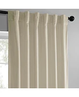Half Price Drapes Light Ivory Simply Velvet Room Darkening Curtain Pair (2 Panels)