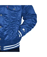 Levi's Men's Royal Chicago Cubs Silver Tab Satin Full-Snap Trucker Jacket