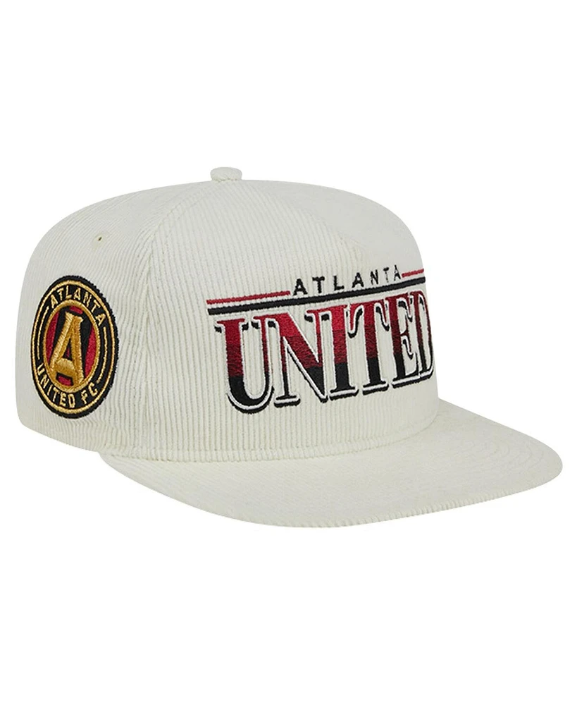 New Era Men's White Atlanta United Fc Throwback Corduroy Golfer Adjustable Hat