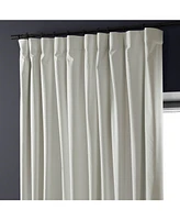 Half Price Drapes Off White Extra Wide Performance Linen Hotel Blackout Curtain