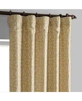 Half Price Drapes Metro Gold Geometric Faux Silk Jacquard Room Darkening Curtain