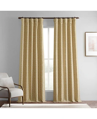 Half Price Drapes Metro Gold Geometric Faux Silk Jacquard Room Darkening Curtain